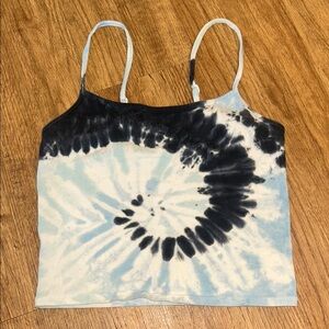 American Eagle Outfitters Tie-Dye Camisole - Black and Blue | Cropped